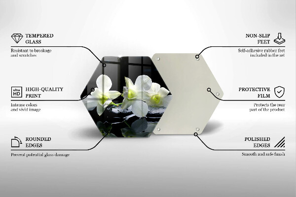 Deska szklana do kuchni Białe kwiaty w wodzie Zen