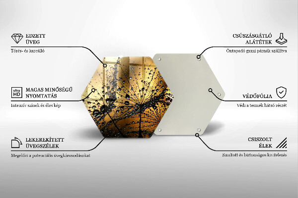 Deska szklana do kuchni Rosa i dmuchawce