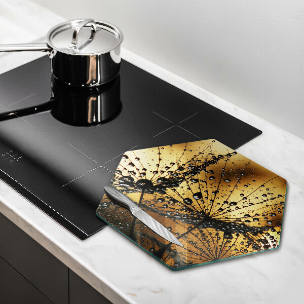 Deska szklana do kuchni Rosa i dmuchawce