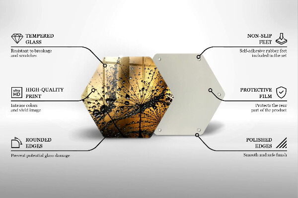 Deska szklana do kuchni Rosa i dmuchawce