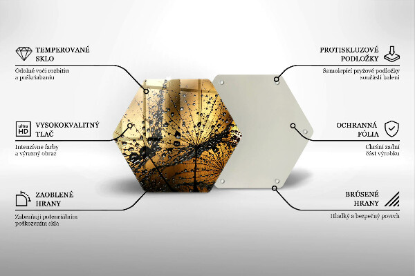 Deska szklana do kuchni Rosa i dmuchawce