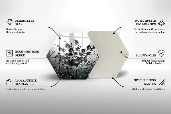 Deska szklana do kuchni Dmuchawce i rosa