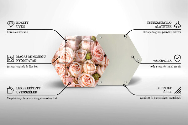 Deska szklana do kuchni Bukiet delikatne róże