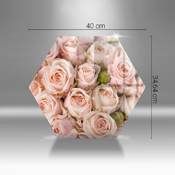 Deska szklana do kuchni Bukiet delikatne róże