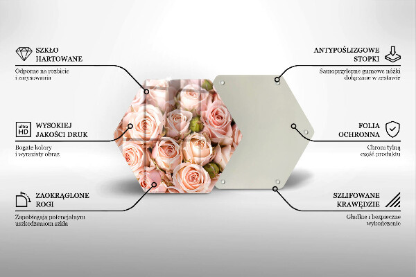 Deska szklana do kuchni Bukiet delikatne róże