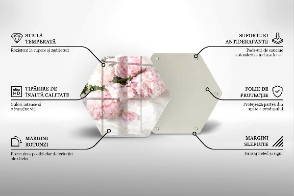 Deska szklana do kuchni Delikatne róże kwiaty