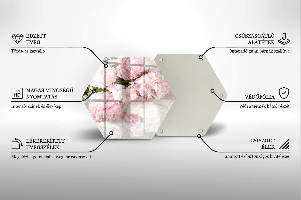 Deska szklana do kuchni Delikatne róże kwiaty