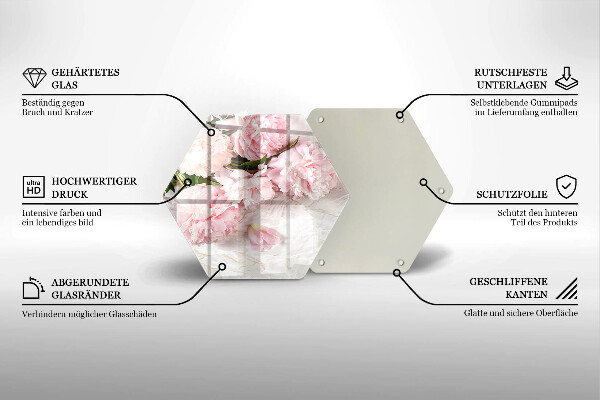 Deska szklana do kuchni Delikatne róże kwiaty
