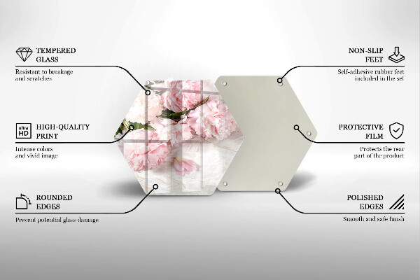 Deska szklana do kuchni Delikatne róże kwiaty