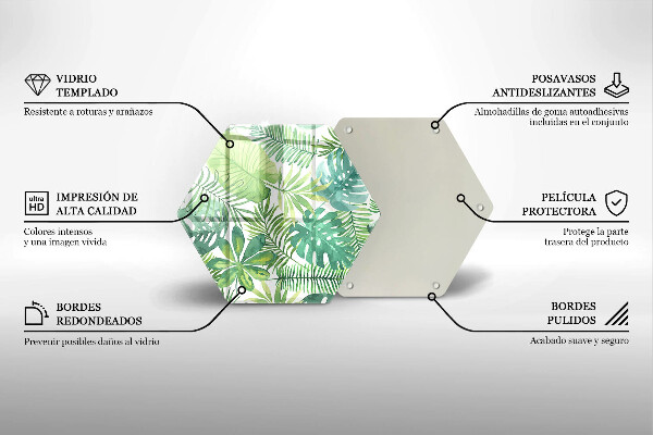 Deska szklana do kuchni Akwarele boho liście