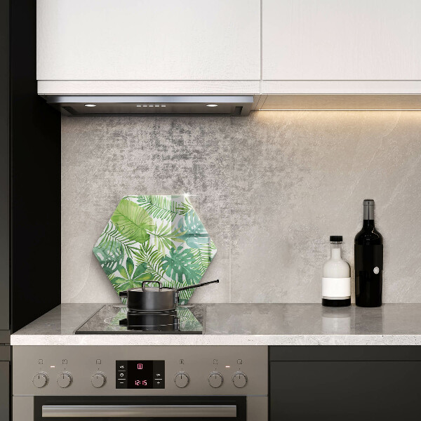 Deska szklana do kuchni Akwarele boho liście