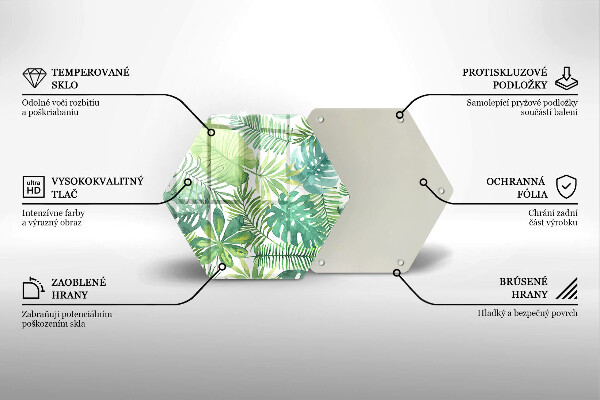 Deska szklana do kuchni Akwarele boho liście