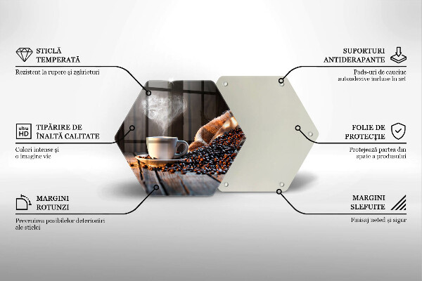 Deska szklana do kuchni Filiżanka kawy i serce