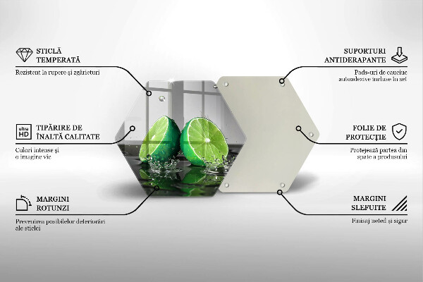 Deska szklana do kuchni Soczyste limonki i woda