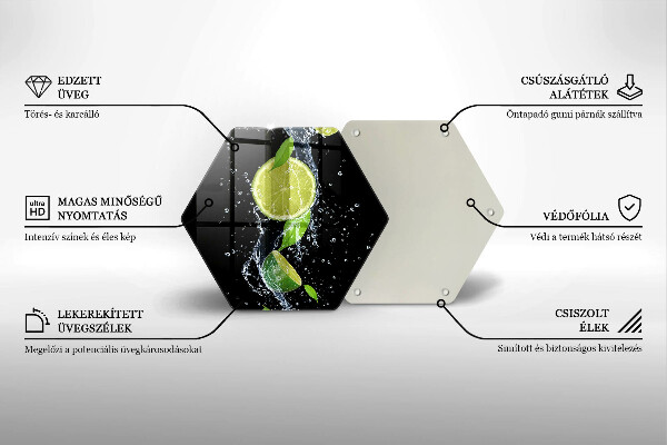 Deska szklana do kuchni Soczyste limonki w wodzie
