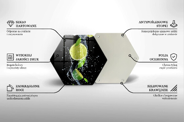 Deska szklana do kuchni Soczyste limonki w wodzie