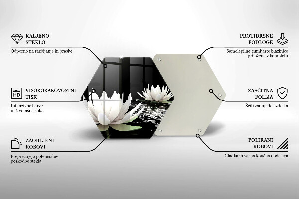 Deska szklana do kuchni Białe lilie na wodzie