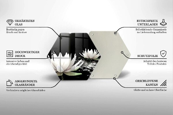 Deska szklana do kuchni Białe lilie na wodzie