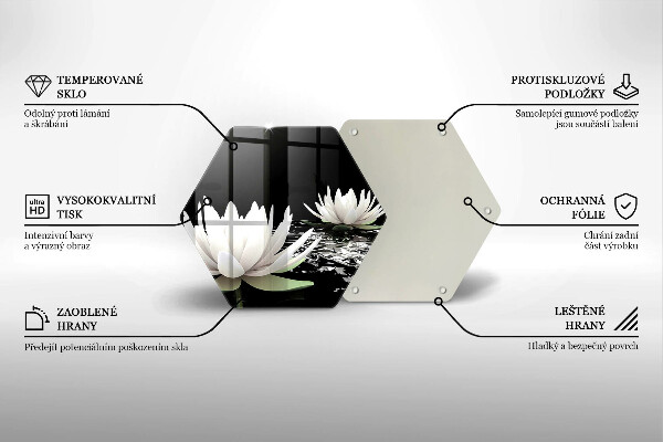 Deska szklana do kuchni Białe lilie na wodzie