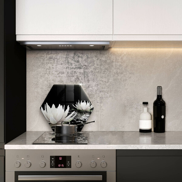 Deska szklana do kuchni Białe lilie na wodzie