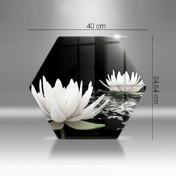 Deska szklana do kuchni Białe lilie na wodzie