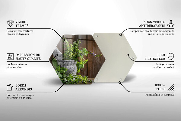 Deska szklana do kuchni Rośliny zioła i drewno