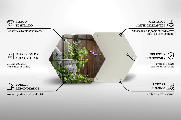 Deska szklana do kuchni Rośliny zioła i drewno