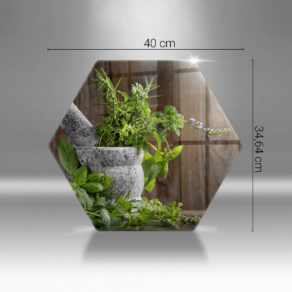 Deska szklana do kuchni Rośliny zioła i drewno