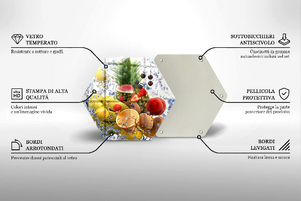 Deska szklana do kuchni Soczyste owoce i woda