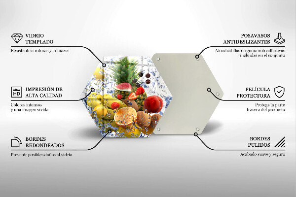 Deska szklana do kuchni Soczyste owoce i woda