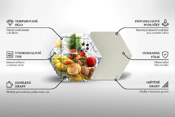 Deska szklana do kuchni Soczyste owoce i woda