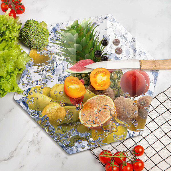 Deska szklana do kuchni Soczyste owoce i woda