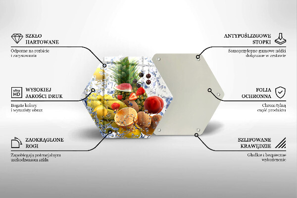 Deska szklana do kuchni Soczyste owoce i woda