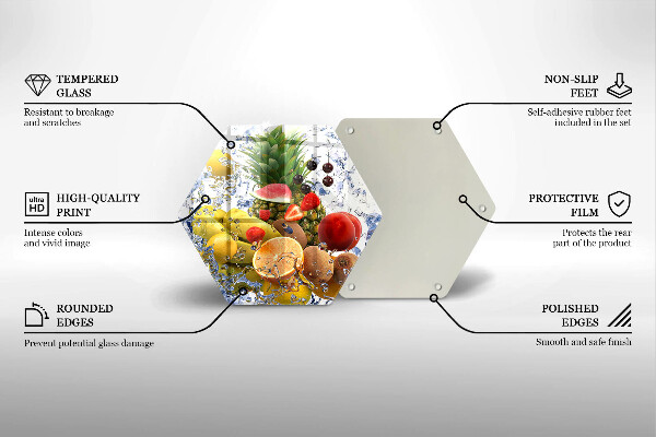 Deska szklana do kuchni Soczyste owoce i woda