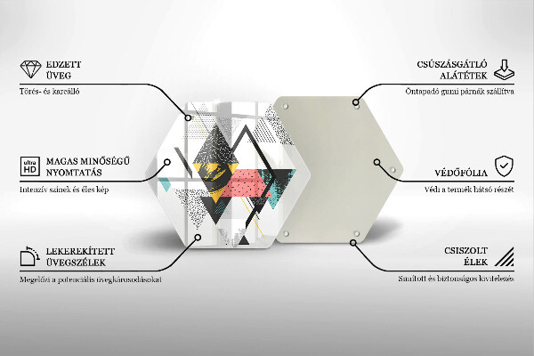 Deska szklana do kuchni Abstrakcja trójkąty