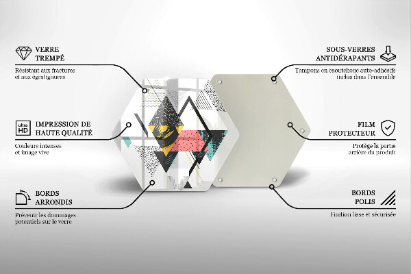 Deska szklana do kuchni Abstrakcja trójkąty