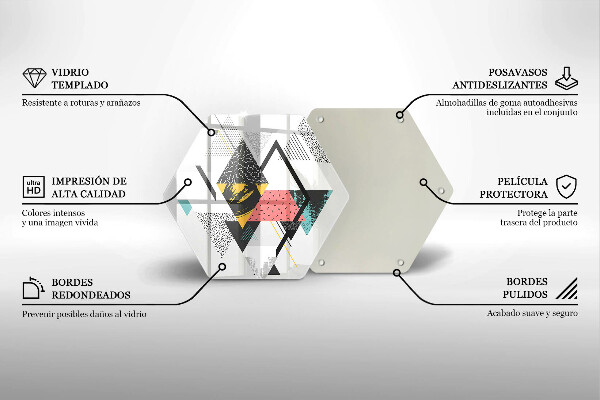 Deska szklana do kuchni Abstrakcja trójkąty