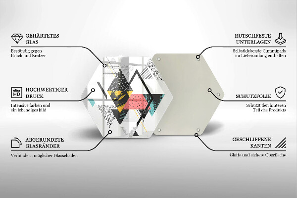 Deska szklana do kuchni Abstrakcja trójkąty