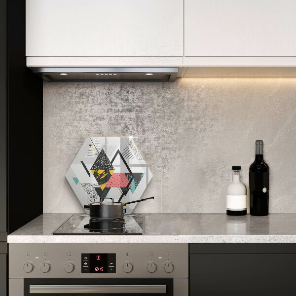 Deska szklana do kuchni Abstrakcja trójkąty