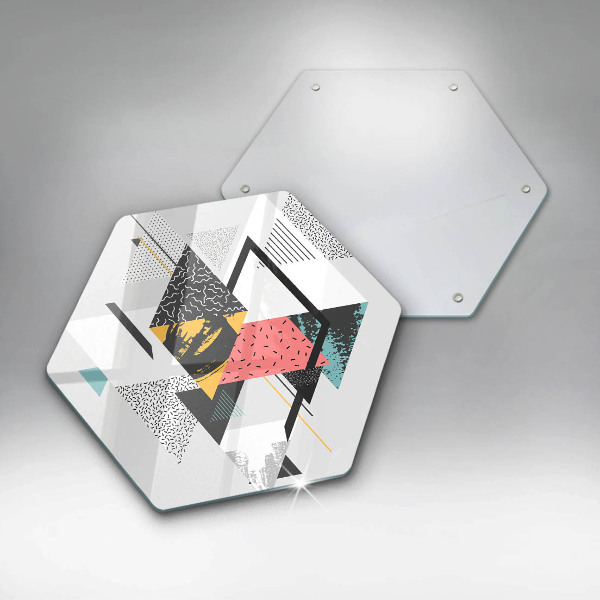 Deska szklana do kuchni Abstrakcja trójkąty