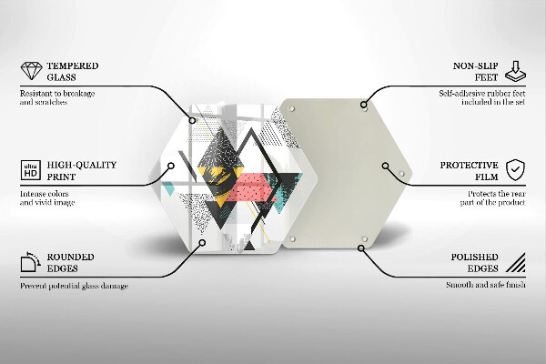 Deska szklana do kuchni Abstrakcja trójkąty
