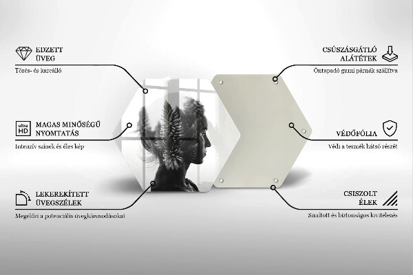 Deska szklana do kuchni Kobieta i las