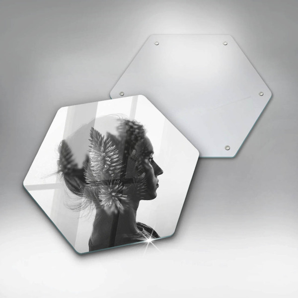 Deska szklana do kuchni Kobieta i las