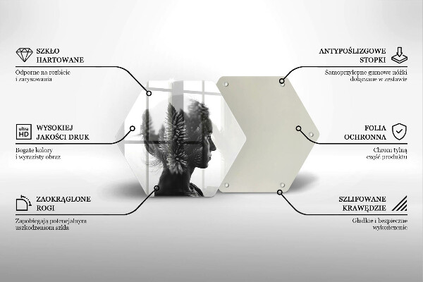 Deska szklana do kuchni Kobieta i las