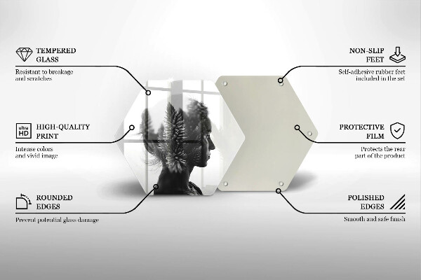Deska szklana do kuchni Kobieta i las