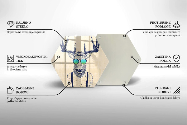 Deska szklana do kuchni Ilustracja Człowiek jeleń