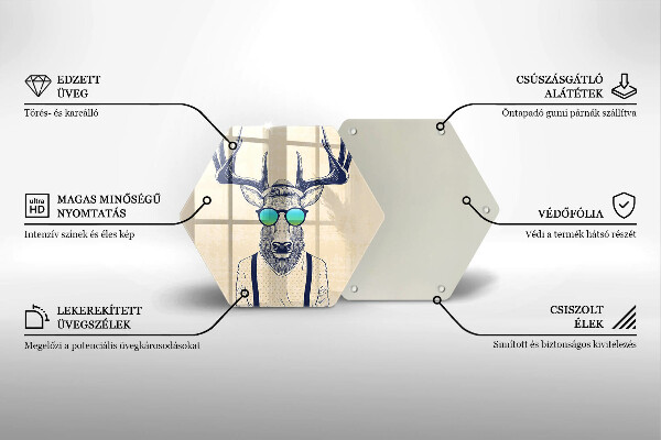 Deska szklana do kuchni Ilustracja Człowiek jeleń