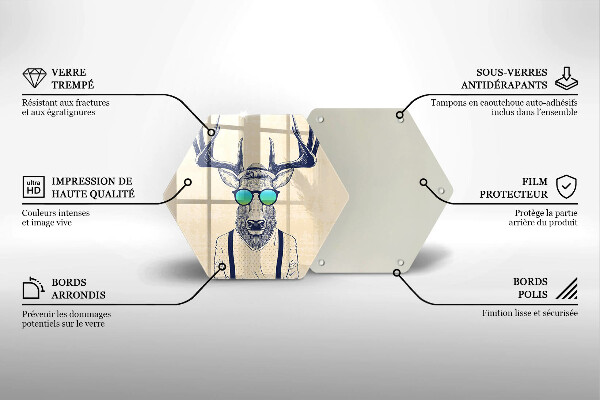 Deska szklana do kuchni Ilustracja Człowiek jeleń