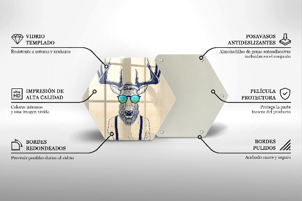 Deska szklana do kuchni Ilustracja Człowiek jeleń