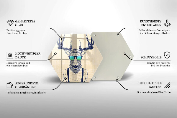 Deska szklana do kuchni Ilustracja Człowiek jeleń